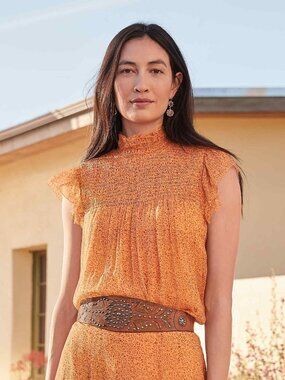 Sundance Catalog Vintage Days Calling Top Sz L Clementine